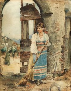 A peasant woman by Telemaco Signorini