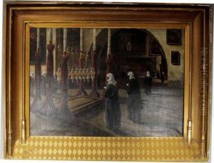 Interieur D'eglise A Jerusalem. by Louis Gustave Cambier
