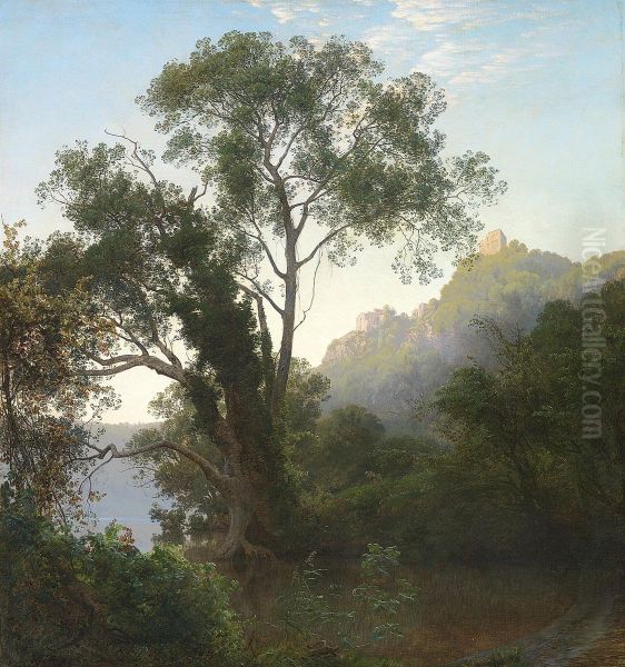 Early morning at Lake Nemi. - view 1