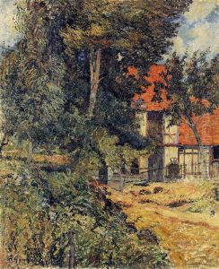 Etable pres de Dieppe II, ou Chaumiere en Normandie I by Paul Gauguin