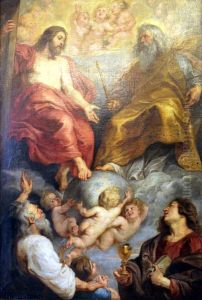 God the Father and Christ with Sts Paul and John by (studio of) Rubens, Peter Paul