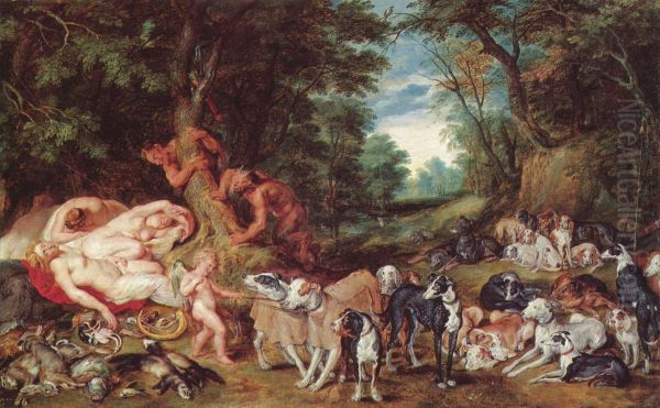 Nymphen, Satyrn und Hunde - view 1