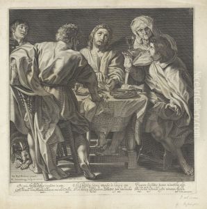 Christ is recognized while breaking the bread (Luke 24:30-31) by Willem Isaacsz Swanenburg