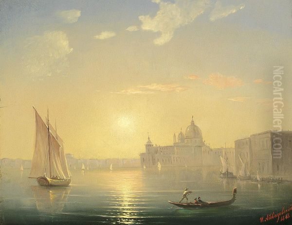 The Canal Grande with a view of Santa Maria della Salute at sunset. - view 1