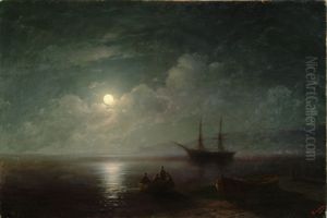 Seascape with full moon by Ivan Aivazovsky
