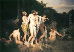 Women Bathing at the Brook by Ferdinand Georg Waldmuller