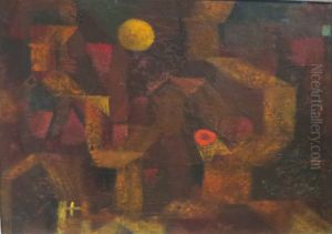 Abstract Architectural Composition with Dark Yellow Ball by Paul Klee