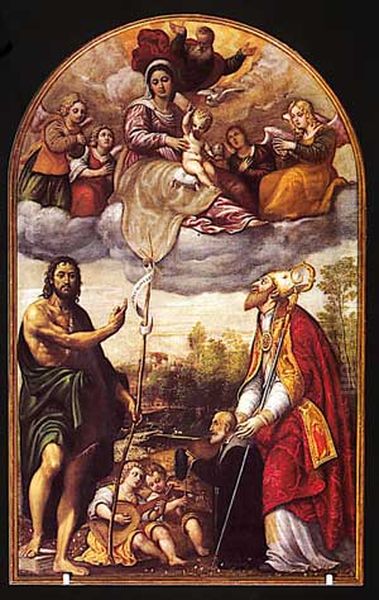 Virgen en la gloria con San Juan Bautista, San Tiziano y donante - view 1