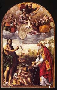 Virgen en la gloria con San Juan Bautista, San Tiziano y donante