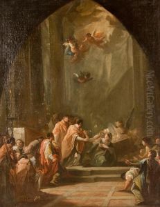 Aparicion de Santa Leocadia a San Ildefonso by Mariano Salvador Maella