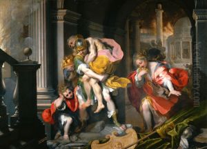 Fuga di Enea da Troia e San Girolamo