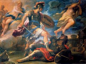 Aeneas   and  Turnus by Luca Giordano