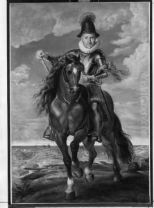 Portrait of Albert, Archduke of Austria (1559-1621), on Horseback by (studio of) Rubens, Peter Paul