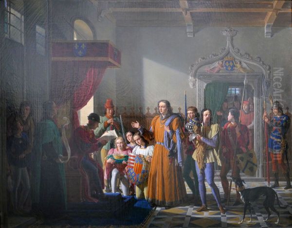 Louis XI receiving the act of donation of Provence to France from the hands of Palamede de Forbin - view 1