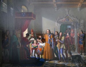 Louis XI receiving the act of donation of Provence to France from the hands of Palamede de Forbin