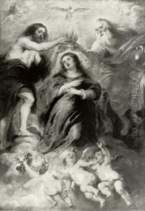 The coronation of Mary by (studio of) Rubens, Peter Paul