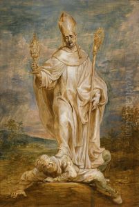 Saint Norbert overcoming the heretic Tanchelm by (studio of) Rubens, Peter Paul