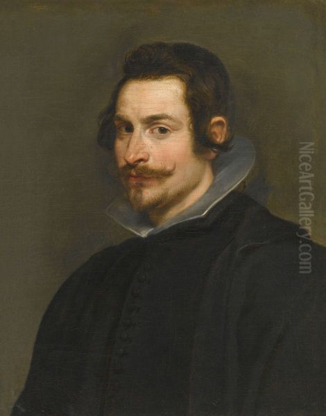 Portrait of a Gentleman, half-length, wearing black - view 1