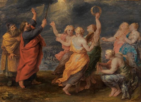 Moses, Aaron and Miriam and other women celebrate the crossing of the Red Sea (Exodus 15: 1-21) - view 1