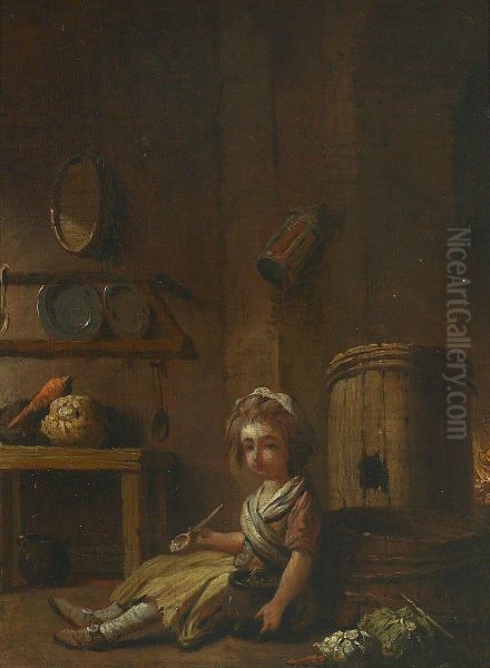 A young girl in a kitchen. - view 1