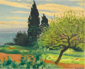 CYPRES ET ARBRES EN FLEURS by Albert Marquet