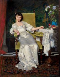 A lady with rose / The pink rose / Do You Want A Rose? by Wladyslaw Czachorski