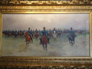 Carrega de cavalleria by Josep Cusachs