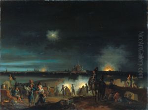 Bombardment of's-Hertogenbosch(Den Bosch) by the French during the siege of 1794' by Joseph August Knip