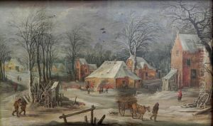 Dorfstrasse im Winter by Joos de Momper the Younger
