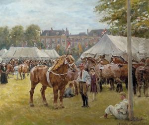De nationale trekpaardententoonstelling op het Malieveld