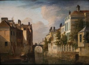 The Walpoort Bridge in Ghent by Pieter-Frans De Noter