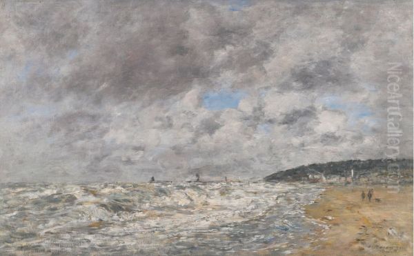 DEAUVILLE, LE RIVAGE PAR GROS TEMPS - view 1
