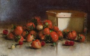 Still Life of Strawberries and Basket by Joseph Decker