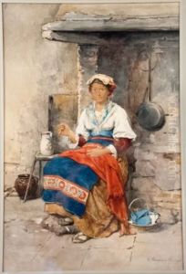 Peasant woman sewing