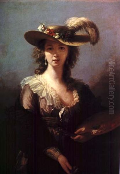 Self-portrait with palette - view 1