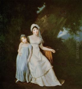 Mme de Stael avec sa fille Albertine by Marguerite Gerard