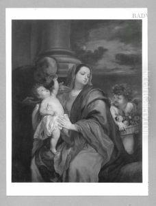 Holy family with angel and flowers by Sir Anthony Van Dyck