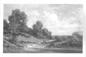 Landscape with coach + figures