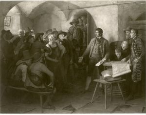 Versammlung von Tiroler Freiheitskampfer by Franz Defregger