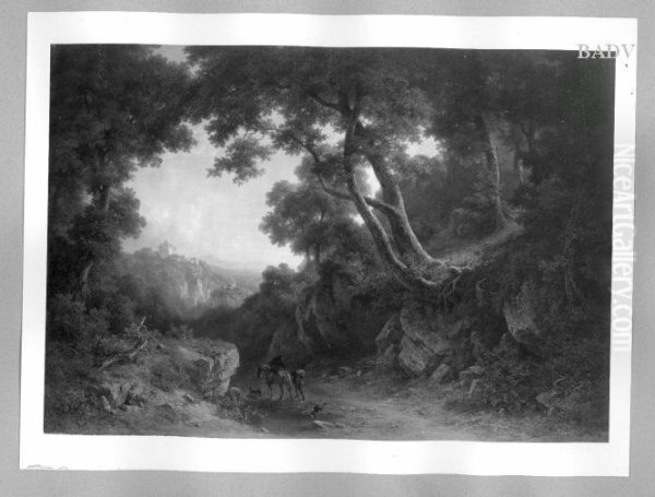 Waldlandschaft mit Schloss - view 1