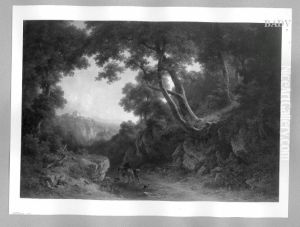 Waldlandschaft mit Schloss Waldlandschaft mit Schloss