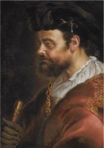 A 
Tronie
 Of A Man In Fantasy Dress, Bust Length, 
Enprofile