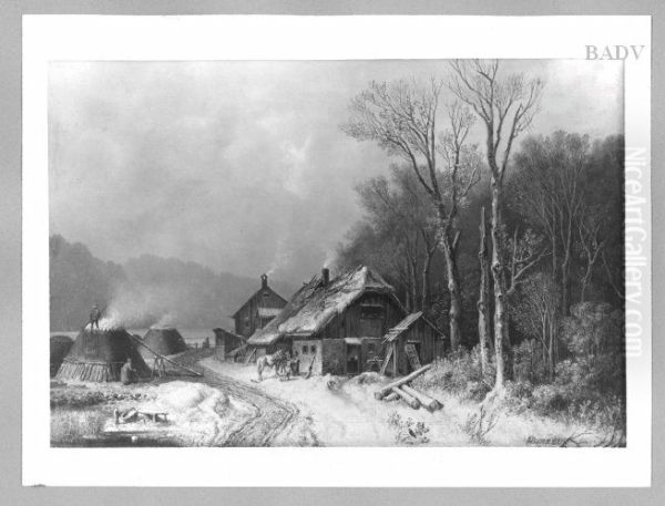 winter-landscape with charcoal-....unleserlich - view 1