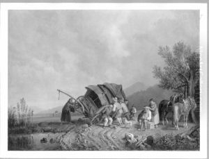 Umgefallener Bierwagen im Gebirge