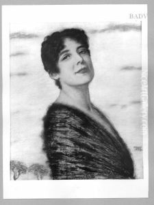 Portrat einer Frau (seine Frau) ( Damenportrat) by Franz Stuck