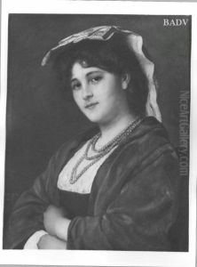 Madchenbildnis mit Kopftuch by Franz Defregger