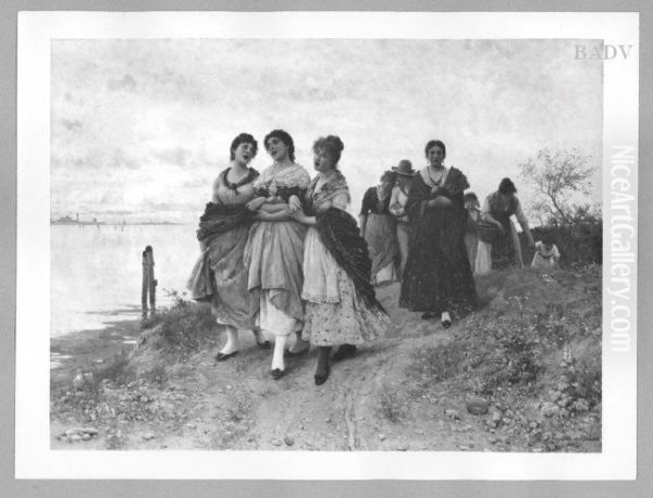 Singende Frauengruppe am Meeresstrand - view 1