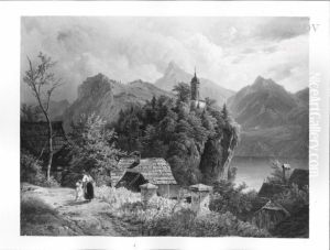 Traunsee (mit Hausern eines Dorfes) Traunsee (mit Hausern eines Dorfes)