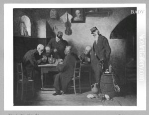 Soldiers playing card in an inn by Friedrich Friedlander