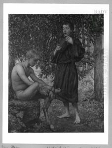 Young faun and singing boy